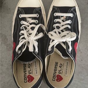 Converse Play Black Sneakers with Red Heart
